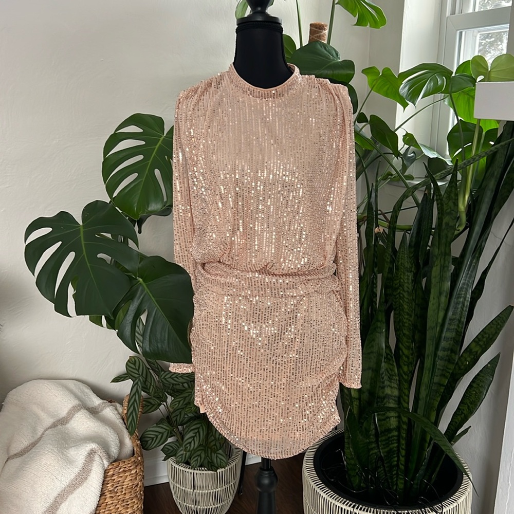 Rose gold sequined size medium SHEIN party dress